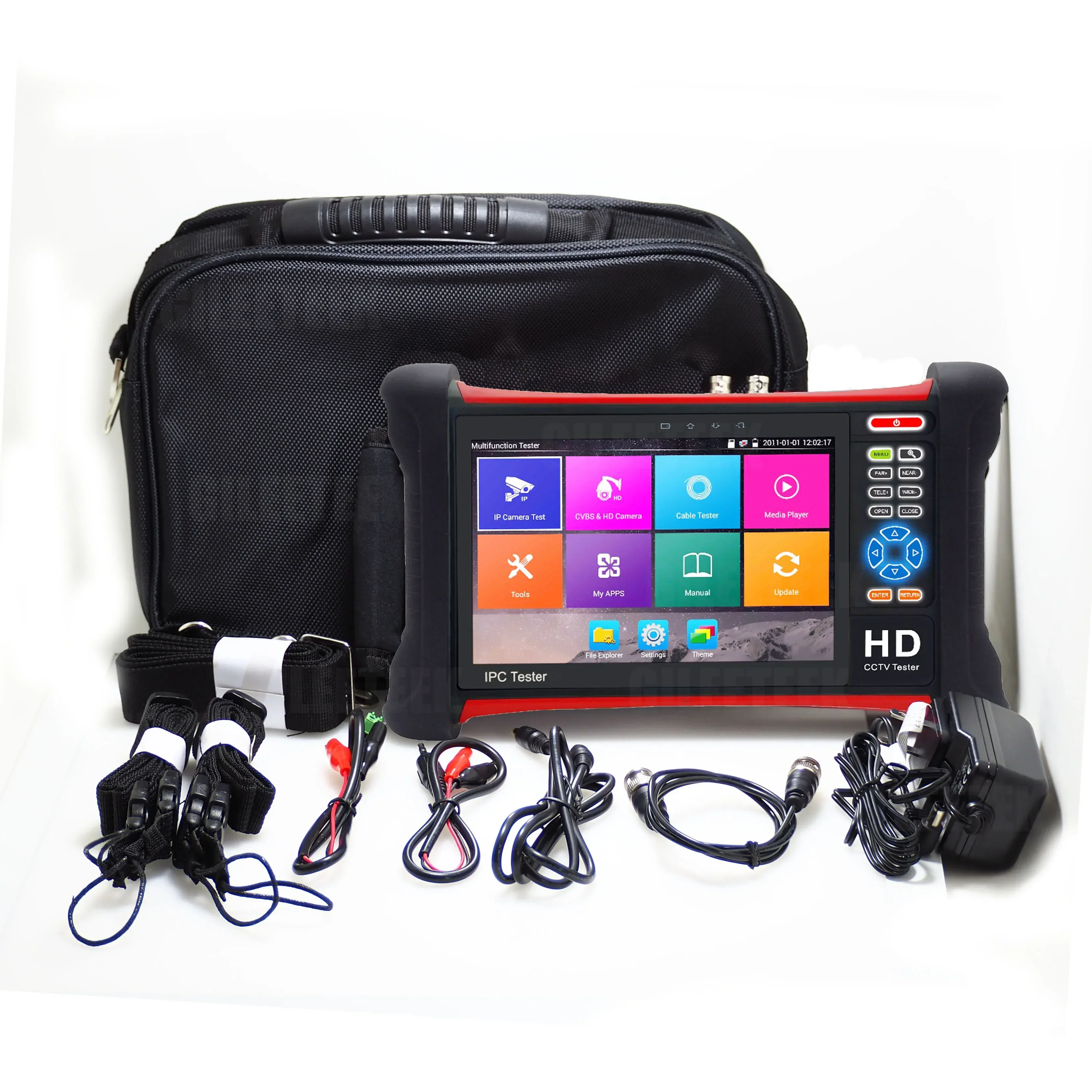 Cctv Tester Monitor 8Mp Tvi Cvi Ahd Sdi Cvbs Ip Cctv Camera Tester 7 Pollici Touch Screen Poe, Uscita Dc12V Ingresso Uscita Hdmi