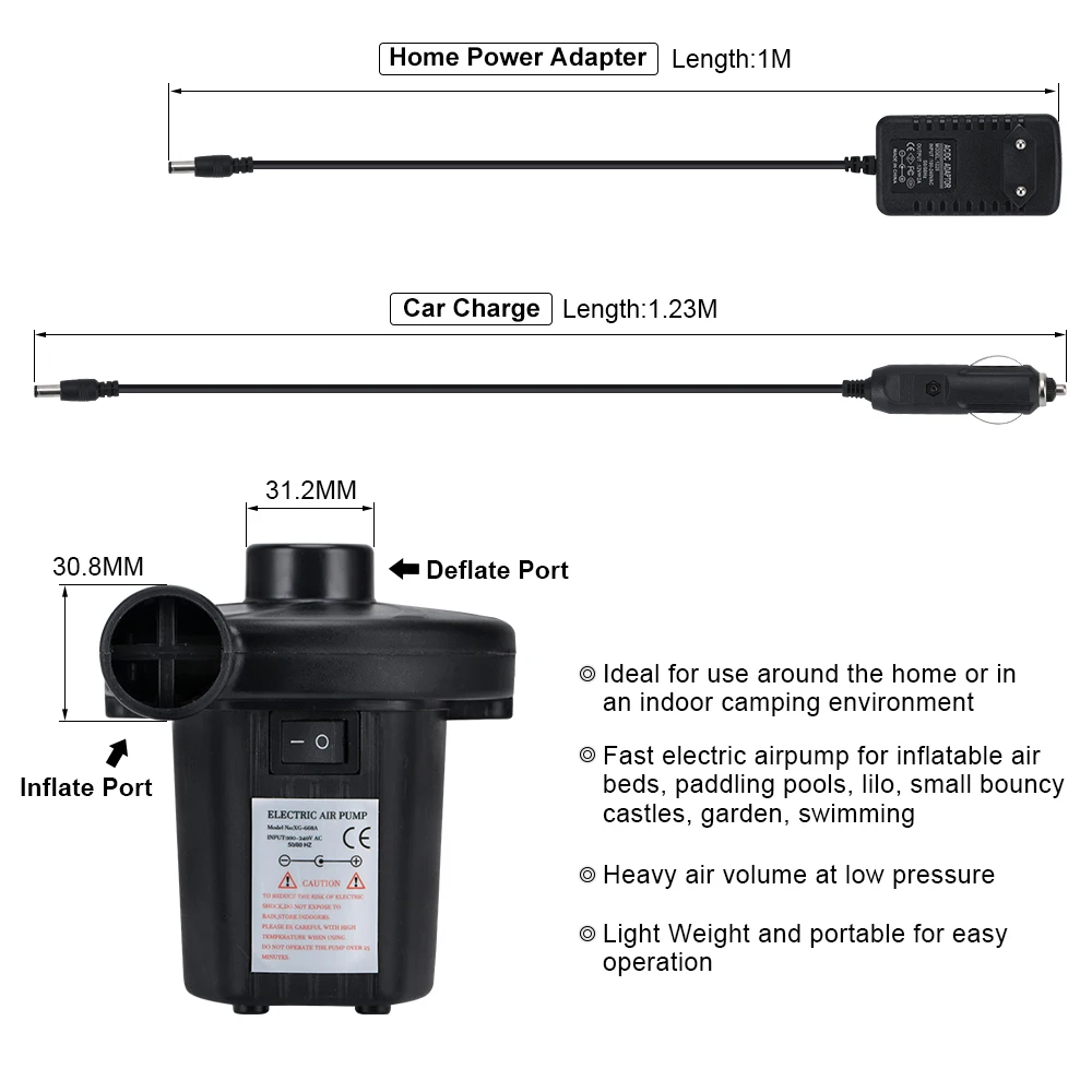 DC 12v Portable Electric Air Pump Air Mattress Boat Car Auto Inflatable Pump For Car Camping Inflator air pump,inflatable pump
