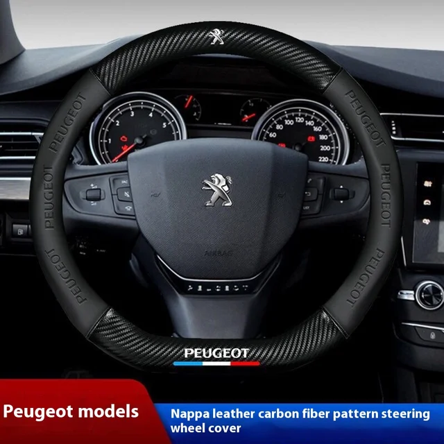 Car Anti-slip Leather Steering Wheel Cover For Peugeot 107 108 206 207 208 301 307 308 406 407 408 508 607 106 3008 4008 5008 GT 1