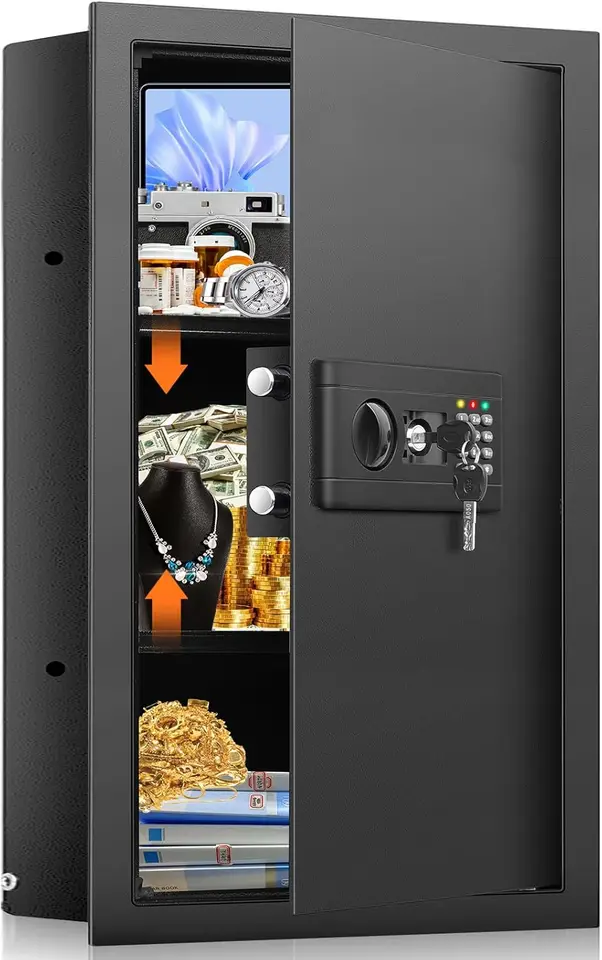 Tall Fireproof Wall Safe with Hidden Compartment