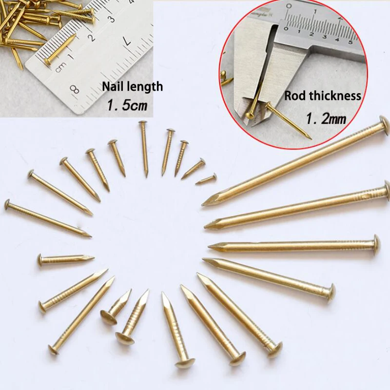 Metal Brads 10/20/50/100pcs Pure Copper Brass Mini Round Head Nail For Furniture