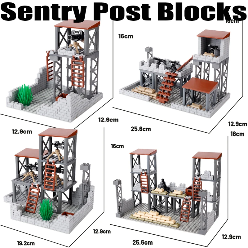 Второй мировой войны, военный порт, строительные блоки, базовая барированная проволока, блокировка крепости, город, полиция, спецназ, оружие, кирпичи, игрушки