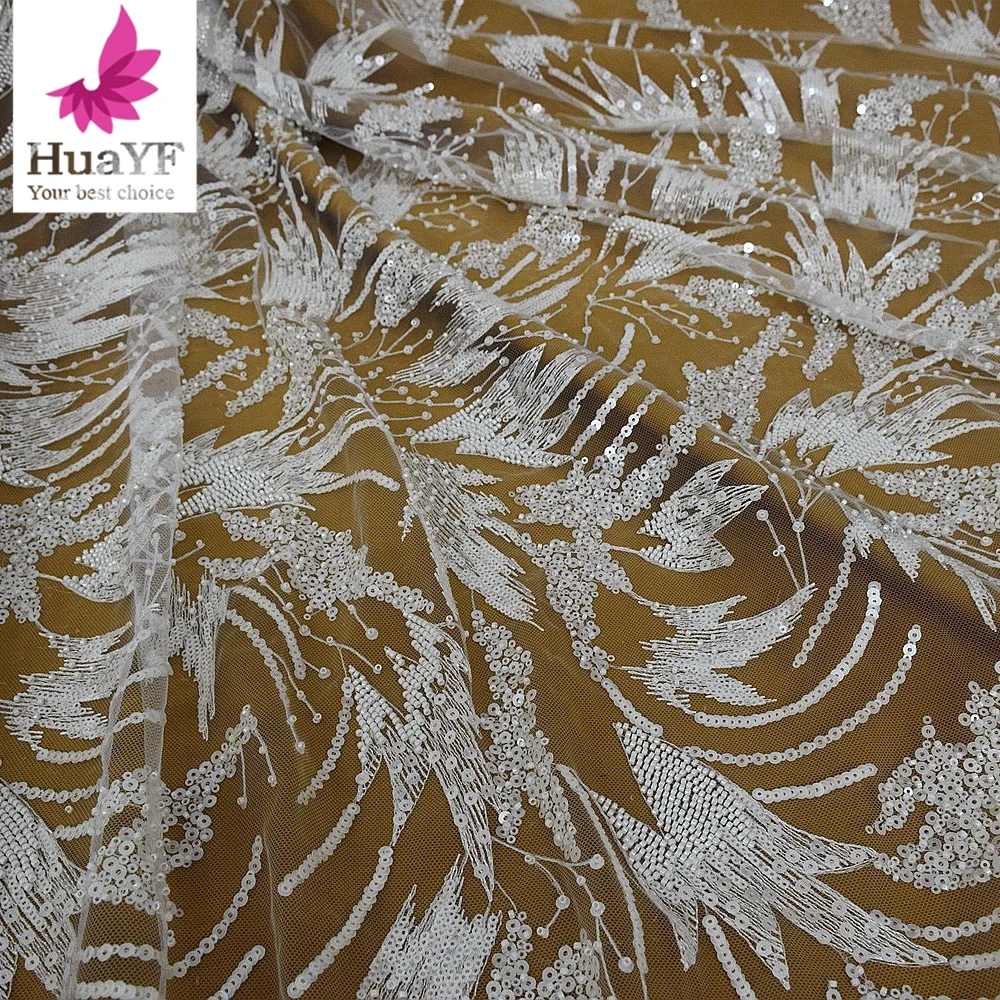 

1 ярд новый стиль чистый белый жемчуг бусины мягкая пряжа платье юбка свадебное украшение французское кружево ткань