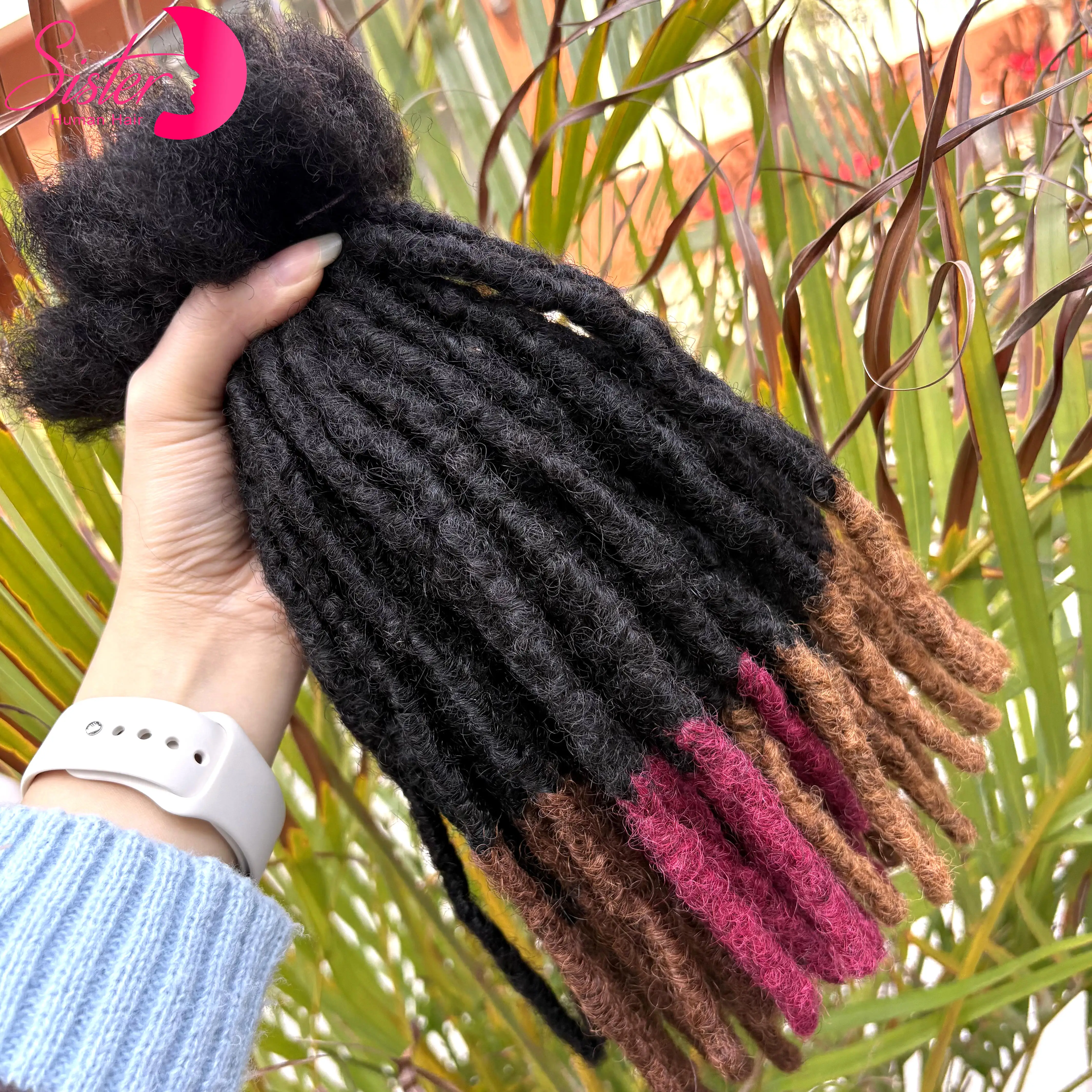 10inch Colored 0.6cm Inter Loc Extension Human Hair Handmade 100% Human Hair Loc Dreadlock Extensions for Women Men Kids 1