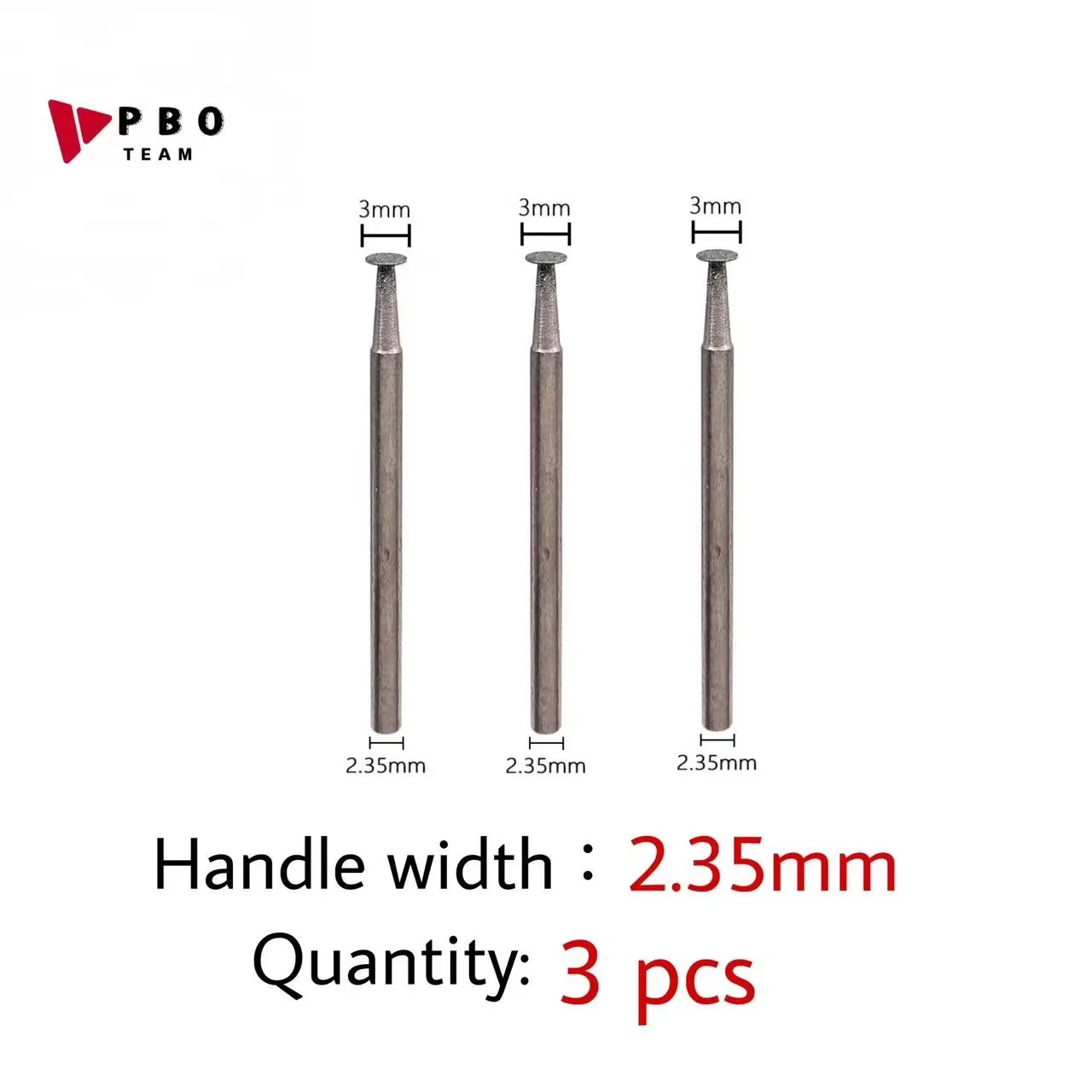 3PCS 에머리 연마 헤드 팁 1mm/2mm/3mm/4mm/5mm 절단 드릴 비트 2.35mm 연마 펜 나사 절단 IC 칩 연마용