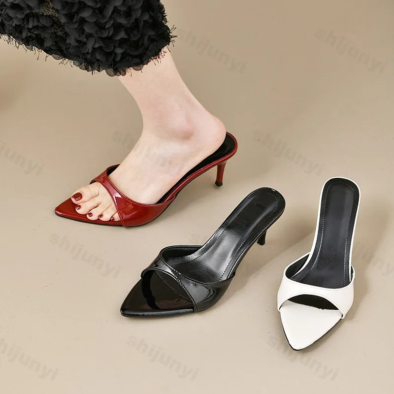 Women's High Heels Summer Slippers Women Sandals Fashion Classic Pointy Open Toe Stiletto Heels Sexy 2026 High-heeled Slippers 2