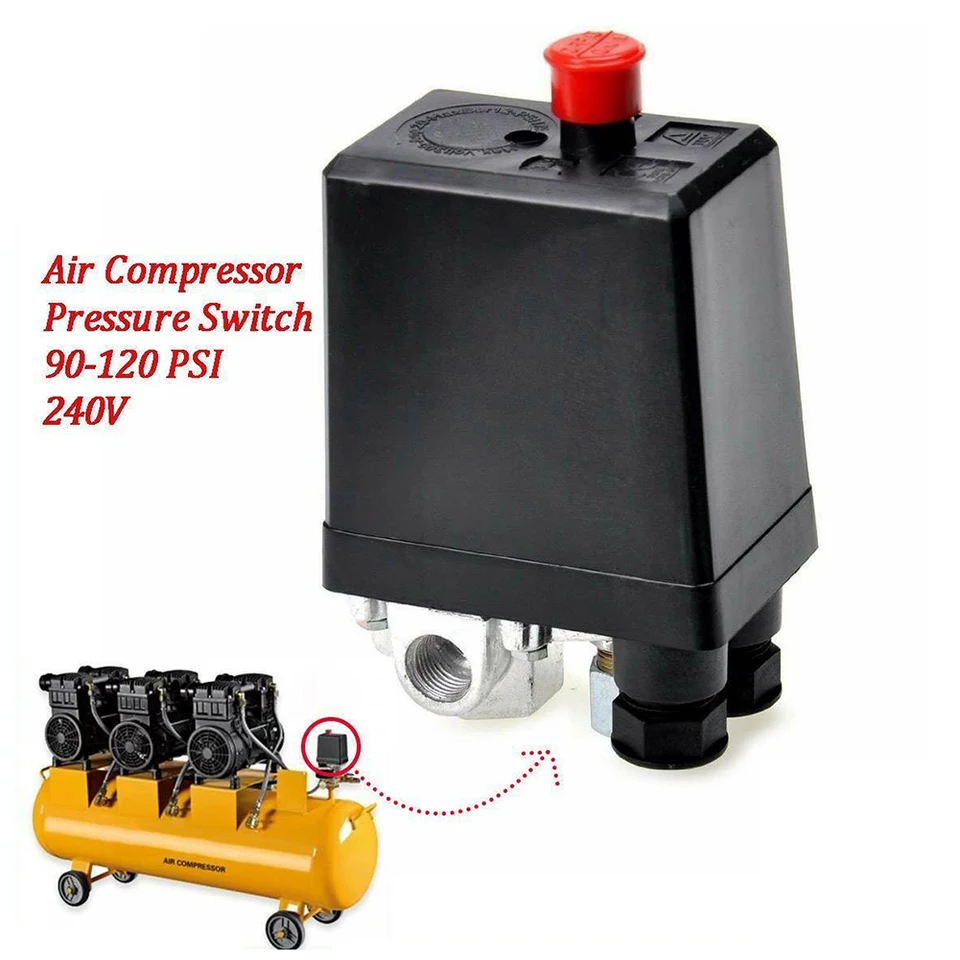 Pressostat De Réservoir De Compresseur D'air - 90-120 PSI, Filetage 1/4" NPT - Neuf Sous Emballage