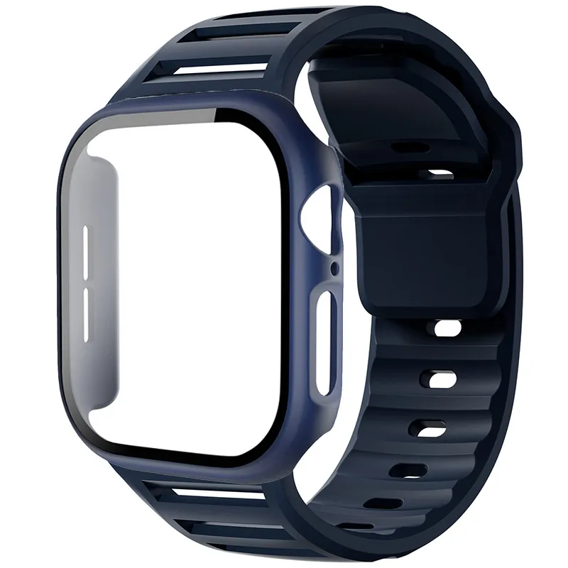 Sport Silicone Strap with Glass and PC Case