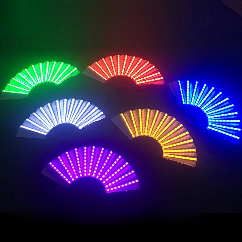 Color Changing Led Fan Folding Fan Led Party Folding Fan Led Light