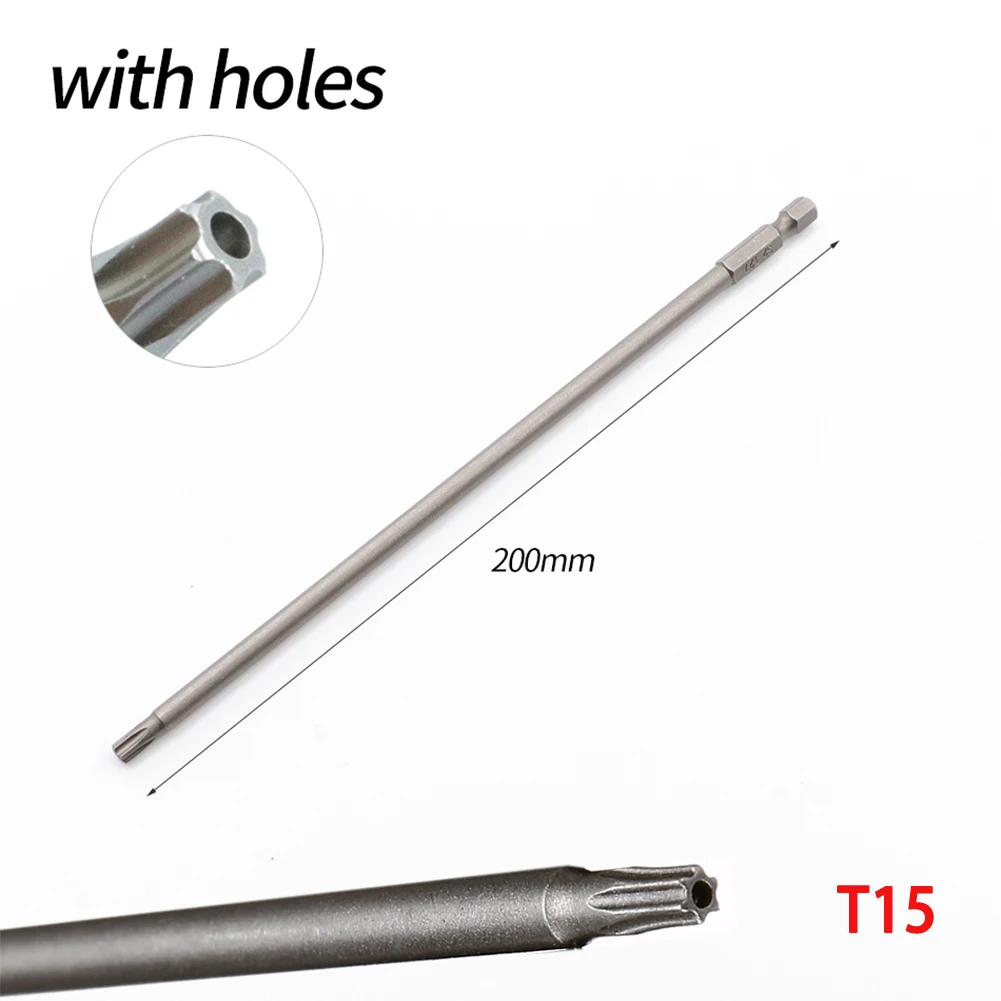 1PC 200mm 7,78In Hohl Torx-schraubendreher Bit Hex Schaft T8/10/15/20/25/27/30/40 Werkzeug Für Exakte Schraube Unscrew Schraubendreher Bits – Detail 19