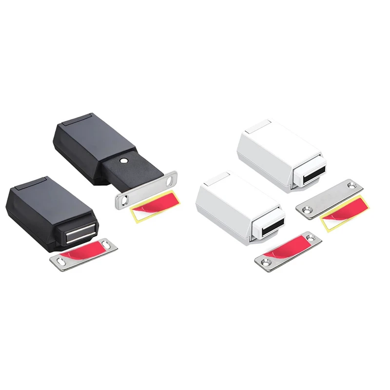 

2 Pack Heavy Duty Push Latch & Lock For Door Touch Latches And Catch Magnet Push Release Drawer Pull Tip, White Durable