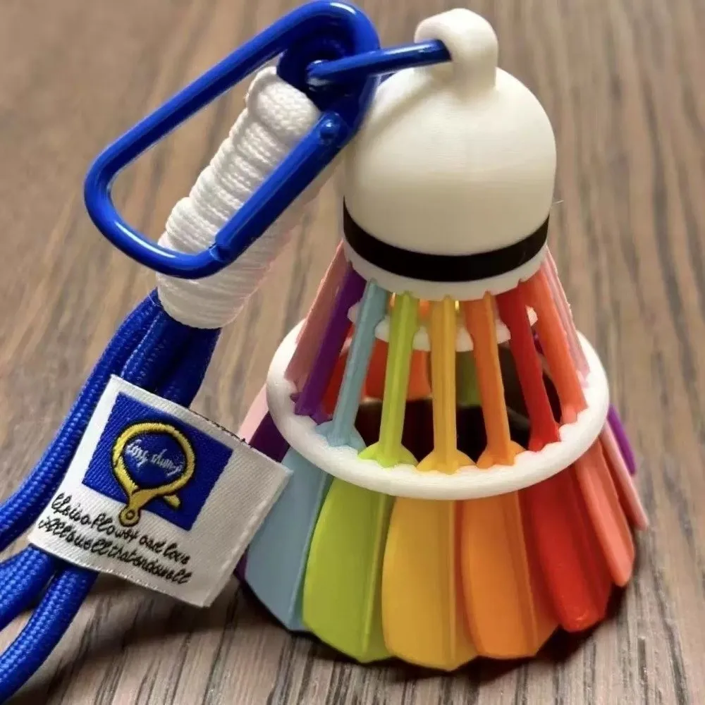 Regenbogen Farbe Badminton Schlüsselbund Lustige Kreative Badminton Tasche Anhänger Hängen Rucksack Dekor 3D Druck Schlüsselring – Detail 8