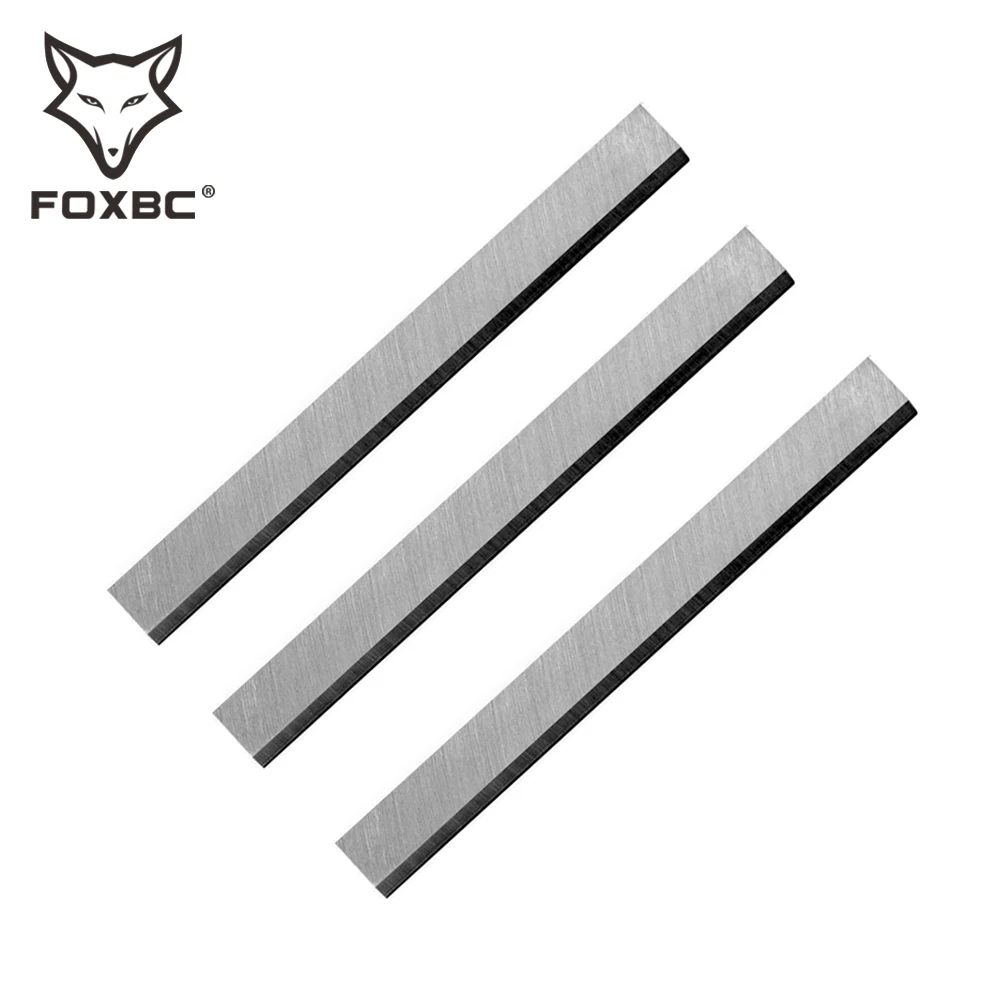 FOXBC 155x17x3mm Jointer Knives Replacement Scheppach passend für C6 06 Wood Planer Blade for Woodworking Set of 3 foxbc 333x12x1 5mm hss planer blade replace industrial electric wood planer blades woodworking tools set of 2