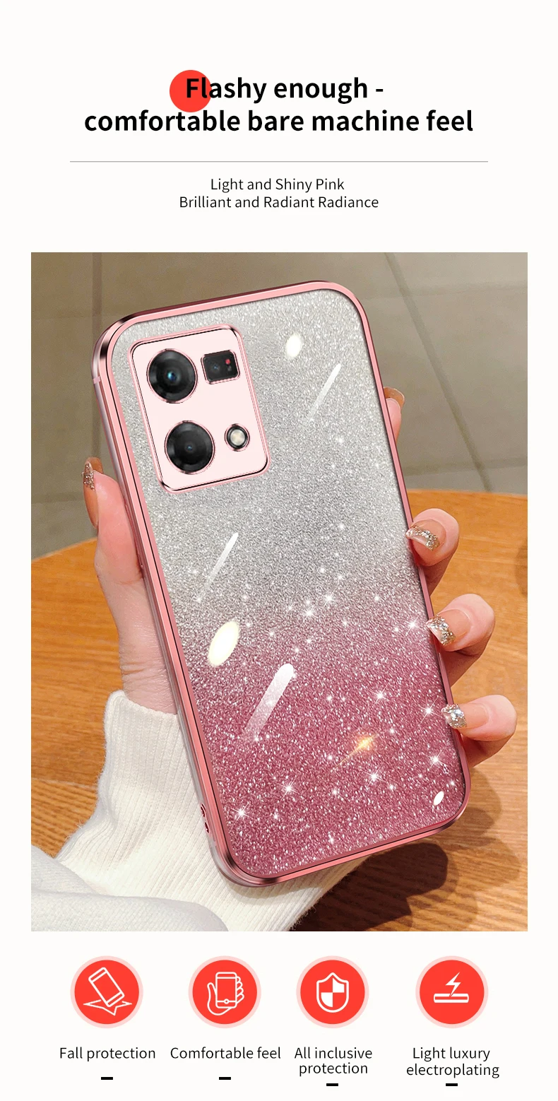 Coque de téléphone à paillettes Quicksand Bear pour Oppo 8T 4G 5G Reno 8 9 7 Pro Plus, support Reno9 Reno7 Reno8_voghion.com