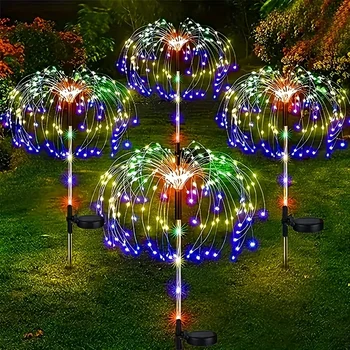 150LED Solar Firework Lights Outdoor Solar Garden String Fairy Light 8 Flashing Modes Camping Wedding Christmas Party Decoration