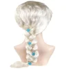 Princess Girls Elsa Cosplay Wig Cute Snow Queen Dress Up Briad Elsa Hair Cosplay Wigs Halloween Carnival Purim Masquerade Party 2