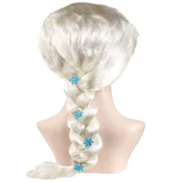 Princess Girls Elsa Cosplay Wig Cute Snow Queen Dress Up Briad Elsa Hair Cosplay Wigs Halloween Carnival Purim Masquerade Party 2