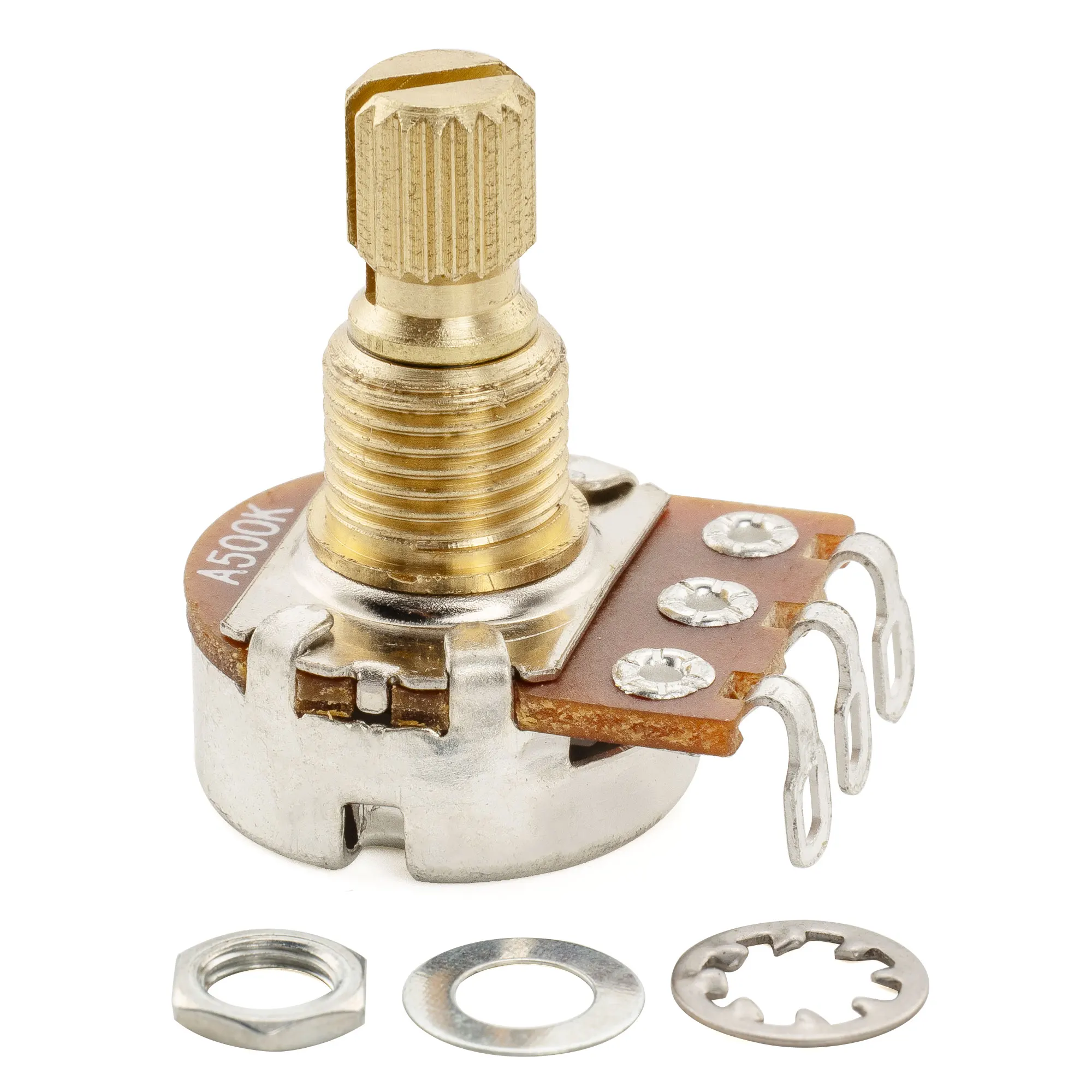 Musiclily Pro A250K/B250K/A500K/B500K Mini Pot Messing Metrischer Kurzschaft 6,5mm Potentiometer für E-Gitarre und Bass – Detail 14