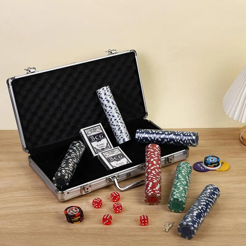 200/300 Piece Texas Hold'em Poker Chip Set for Texas Hold'em Blackjack Boardroom Recreation Entertainment Poker Accessories