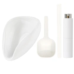 Deluxe Ceramic Coffee Dosing Cup and Spoon Set - Premium Espresso & Tea Accessory Kit (White Set 4)