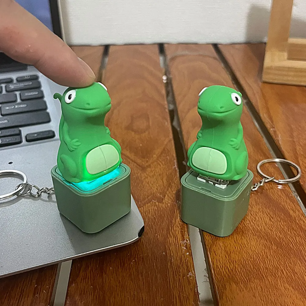 Portachiavi Lucertola Suono E Luci – Fidget Clicker Anti-Stress Con Verso Divertente, Per Bambini E Adulti