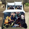 Demon Slayer bedding set soft bed cover pillowcase singledouble Japanese manga Children and adolescents sheet set 5