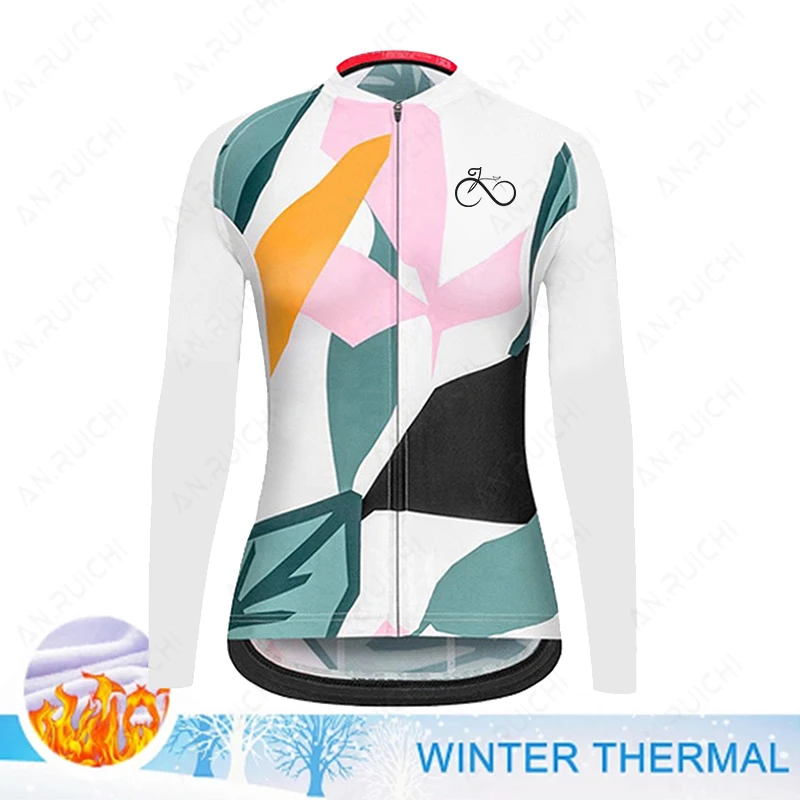 Winter Warm Fleece Cycling Jerseys Women Fashion Bike Clothes Mountain Outdoor Triathlon Wear Bicycle Shirts Ropa Ciclismo cycling shirt women sports t shirt