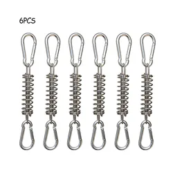 Durable Tent Rope Tensioner Set with Spring Buckle and Carabiner Clips (6Pcs)