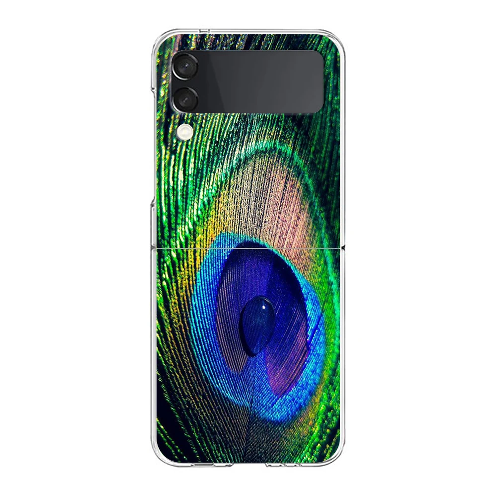 Peacock Feathers Transparent Shockproof Phone Case – Foldable Design