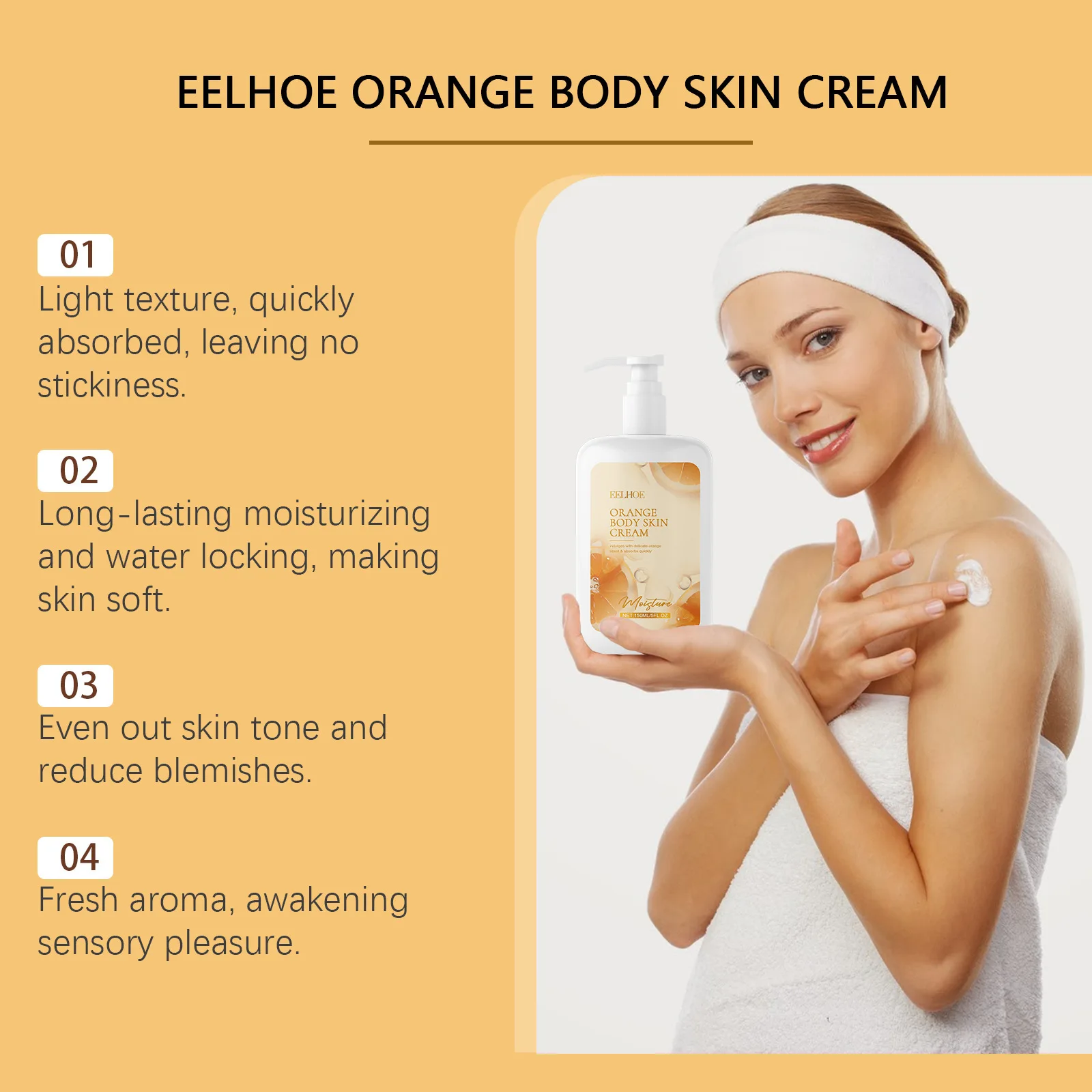 Jasmine Lavender Orange Body Lotion Smooth Skin Moisturizing Dull Skin Chicken Skin Melanin Remover Brightening Body Cream 150ml 3