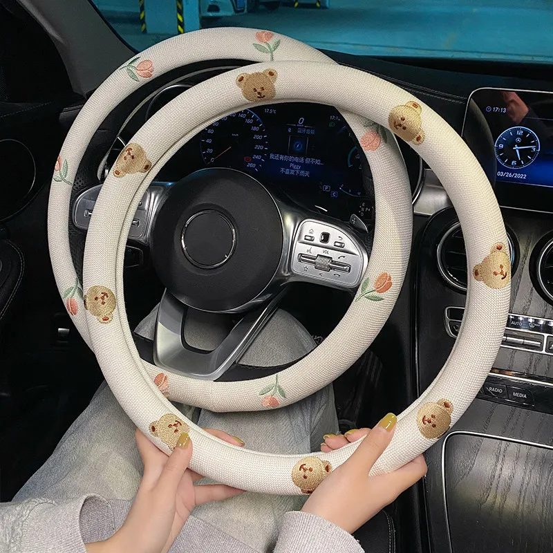 

Всесезонный универсальный модный защитный чехол для автомобиля нескользящий поглощающий пот Летний чехол на руль