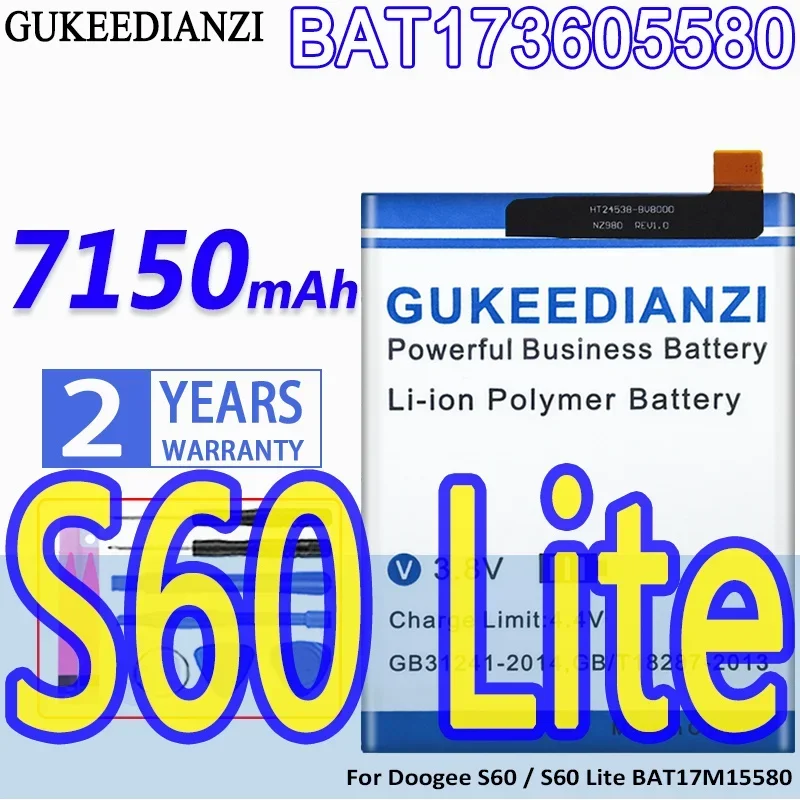 

Яркий аккумулятор большой емкости 7150 мАч для Doogee S60 Lite BAT17M15580