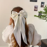Korean Style Fashion Large Red Bow Knot Fabric Hair Clip Girls Long Ribbon Butterfly Hair Clip - Image 5