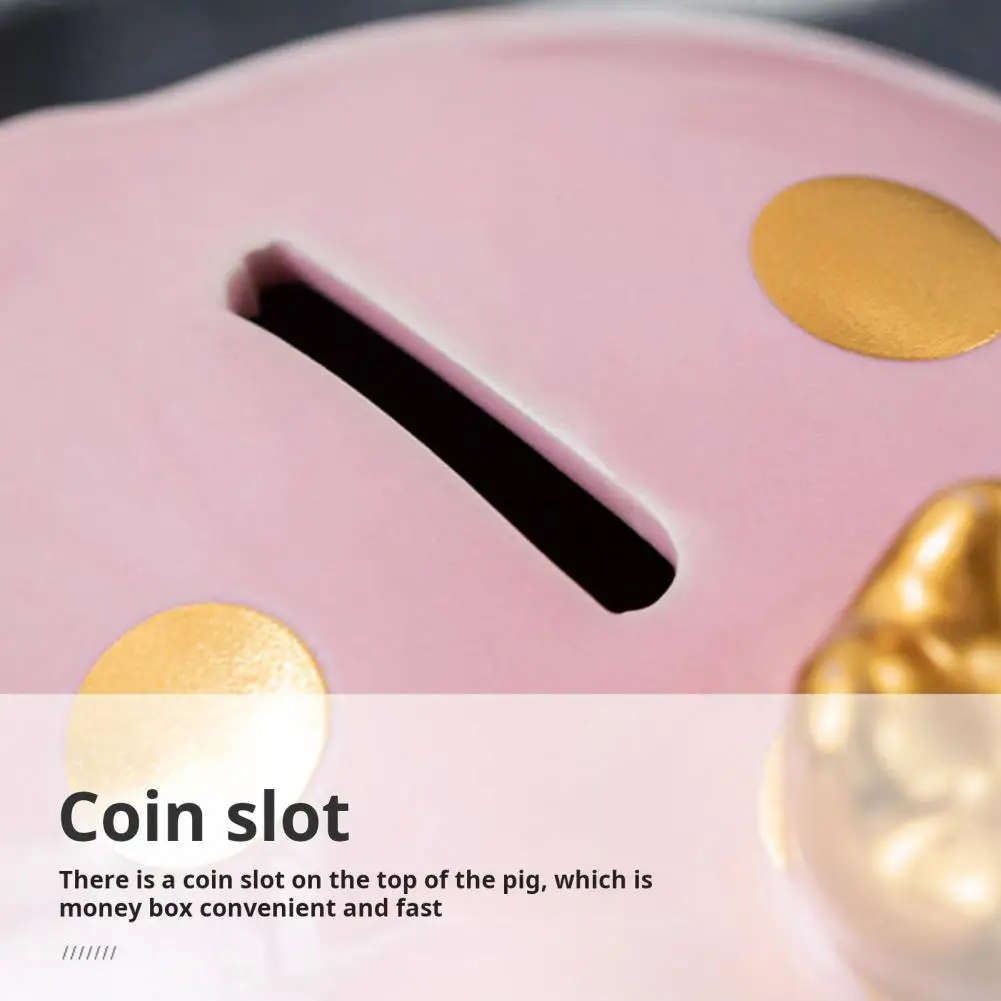 Ceramic Crown Pig Piggy Bank Golden Dot Cartoon Pig Coin Money Bank Home Bookshelf Desktop Decoration Coin Bank 5