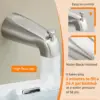 Tub Shower Faucet Set (Valve Included) with 6-Inch Rain Shower Head and Tub Spout Single-Handle Tub and Shower Trim Kit Brushed 6