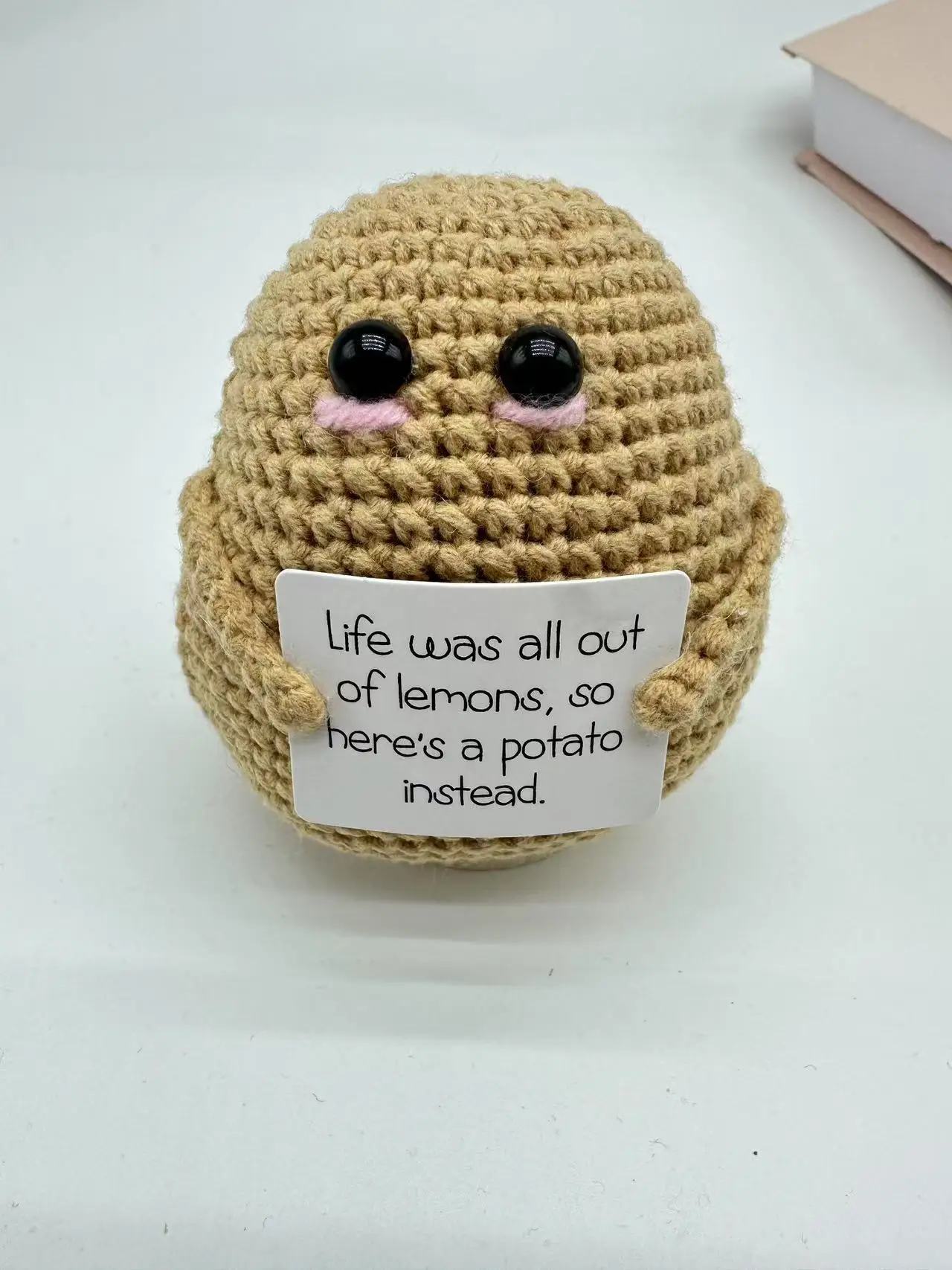 Positive Crochet Baseball Bat Doll with Card