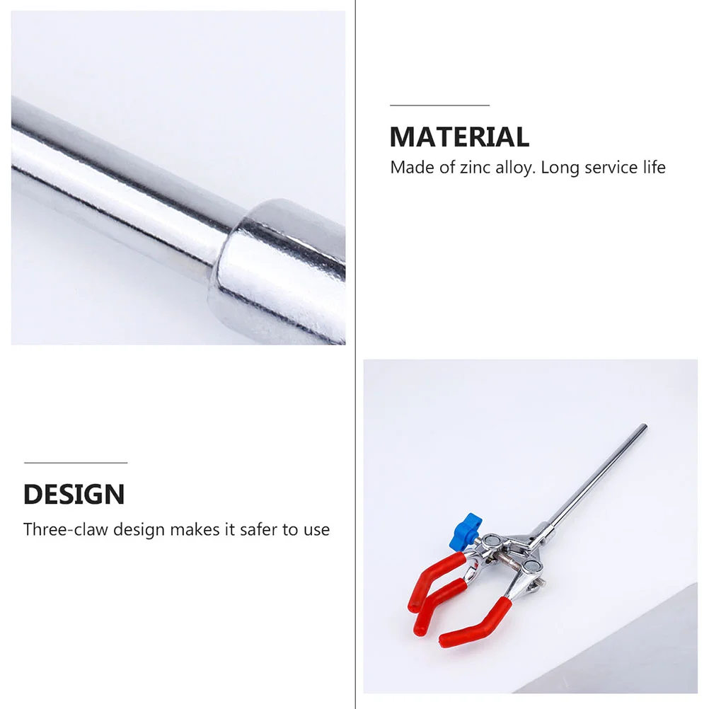 Flask Clamp Three-Claw Clip Stainless Steel Metal Stand Bracket Holder Laboratory Burette
