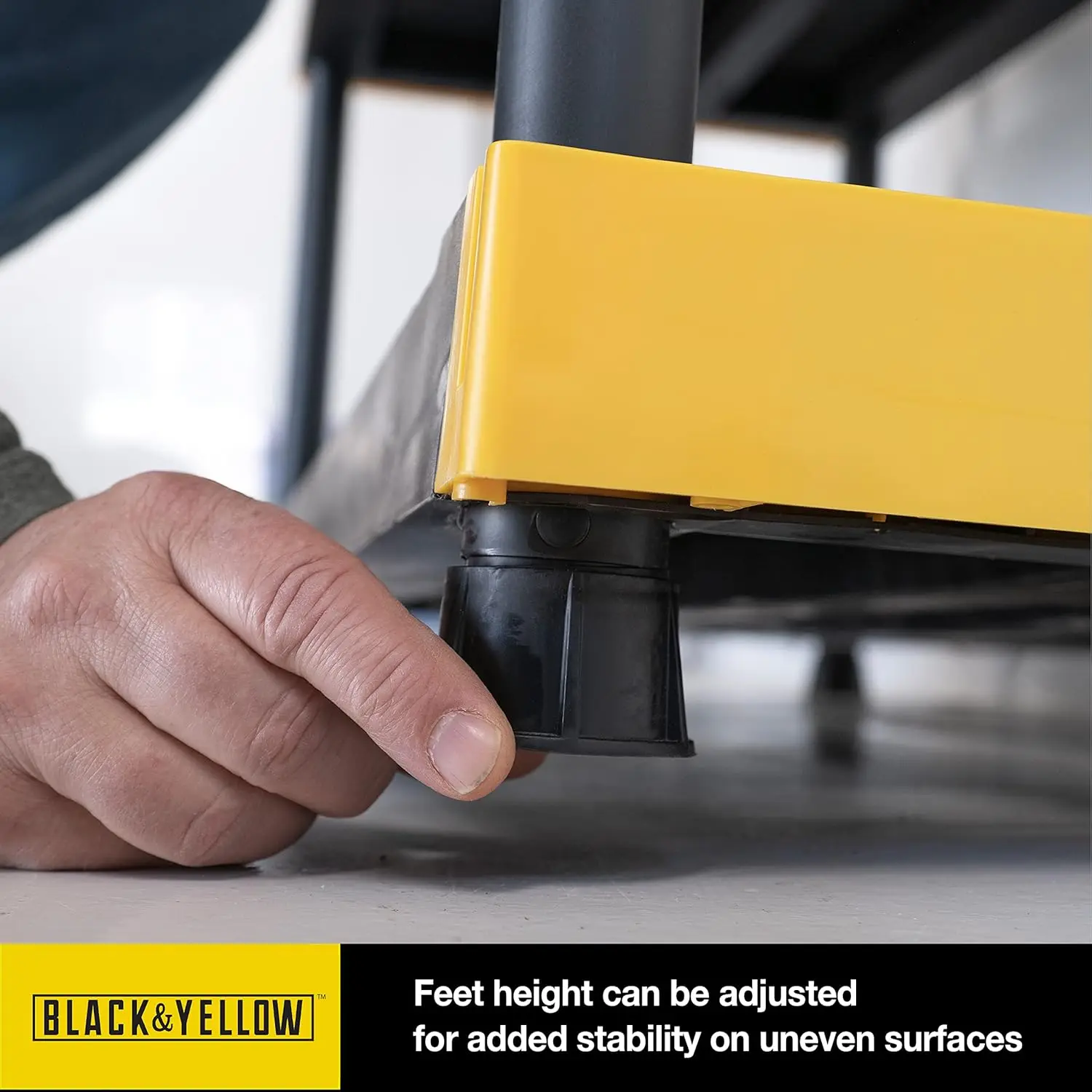Black & Yellow, Shelving Unit and Heavy Duty Storage Containers, Extremely Durable (Shelf + 27 Gallon Container (8-Pack)) 5