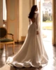 Charming Wedding Dresses Chiffon Satin A-Line Robe Floor-Length Bridal Gowns Vintage Puff Sleeves Vestidos De Novia Customized 2