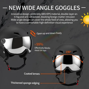 Eastinear's New Lightweight All-in-one Goggles Ski Helmet Men's and Women's Children's Outdoor Skiing and Snowboarding Equipment 5