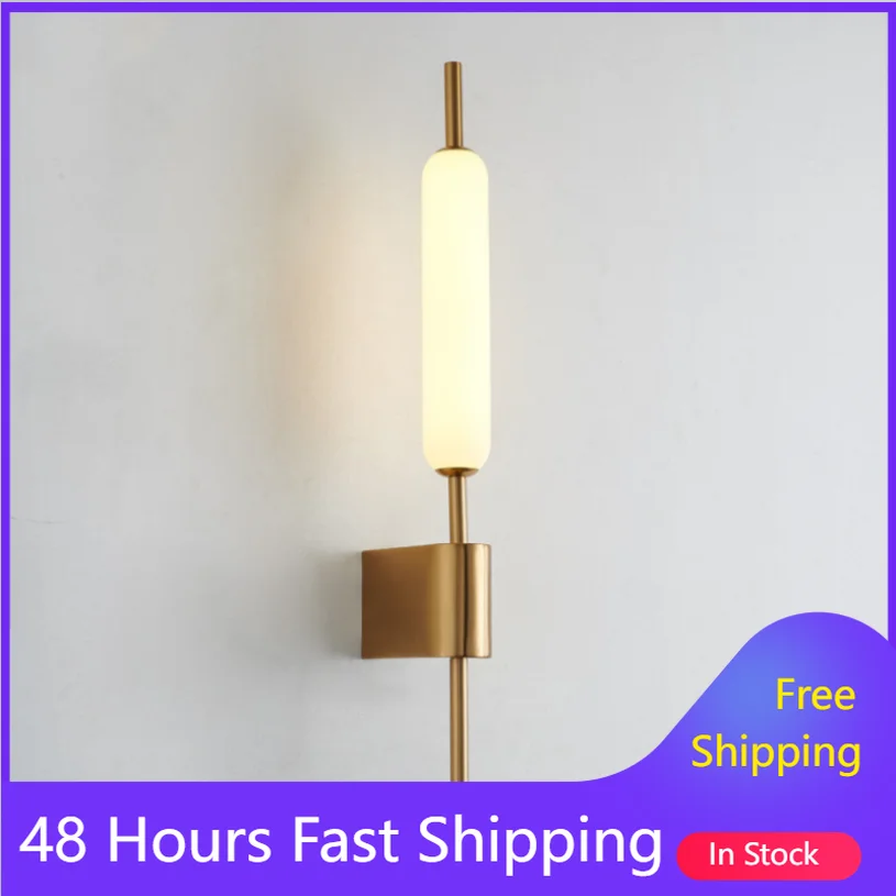 

Luxury Led Wall Lamps Bedroom Bedside Sconce Light Fixtures Modern Background Hallway Aisle Corridor Restaurant Luminaire Indoor