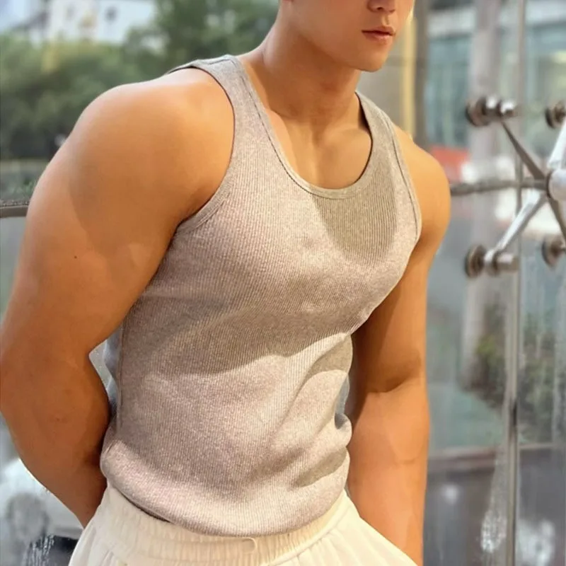 남성 캐주얼 조끼 통기성 시원한 야외 스포츠 러닝 트레이닝 하이킹 캠핑 관광 사이클링 남성 피트니스 반팔