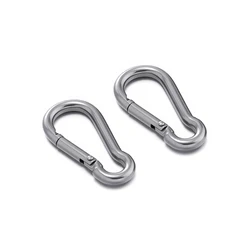 Set of 2 Stainless Steel Quick Link Spring Hooks for Climbing Safety and Locking (50mm)
