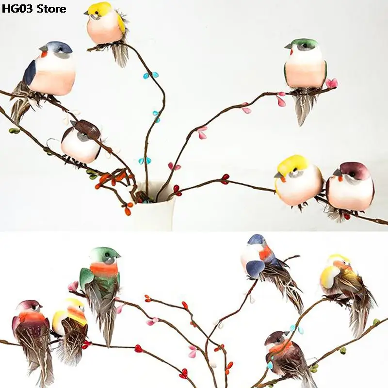 1PC Bird Artificial Foam Feather Random Color Artificial Foam Feather Simulation DIY Party Crafts Magnet Decorative Doves ornament crafts