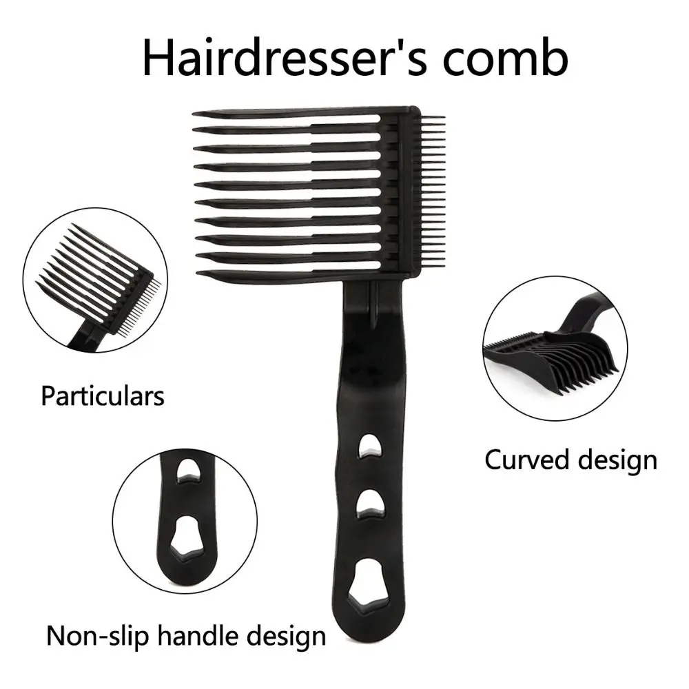 Men Styling Tool Barber Fade Combs Ergonomic Gradienter Design Hair Cutting Comb Plastic Barber Supplies Curved Comb for Salon 4