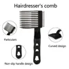 Men Styling Tool Barber Fade Combs Ergonomic Gradienter Design Hair Cutting Comb Plastic Barber Supplies Curved Comb for Salon 4