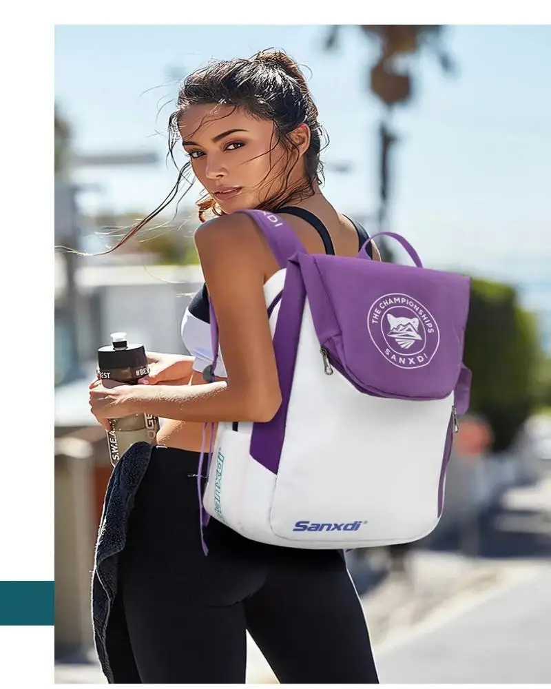 Multifunctional Foldable Tennis Racket Backpack Squash Badminton Racket Carry Tote Bag Men's Women's Large Capacity Sports Bag