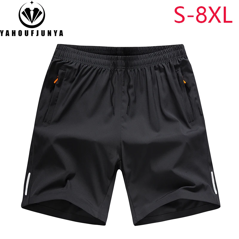 

Men Summer Sport Thin Solid Color Straight Shorts Pants Men Elastic Waist Outdoors Casual Comfortable Pants Male Plus Size 8XL