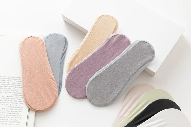 5 Paar Damen-Sockenpantoffeln, neue Eisseide, einfarbig, flache Mesh-Socken, unsichtbare, ultradünne, atmungsaktive Socken für Damen – Detail 11