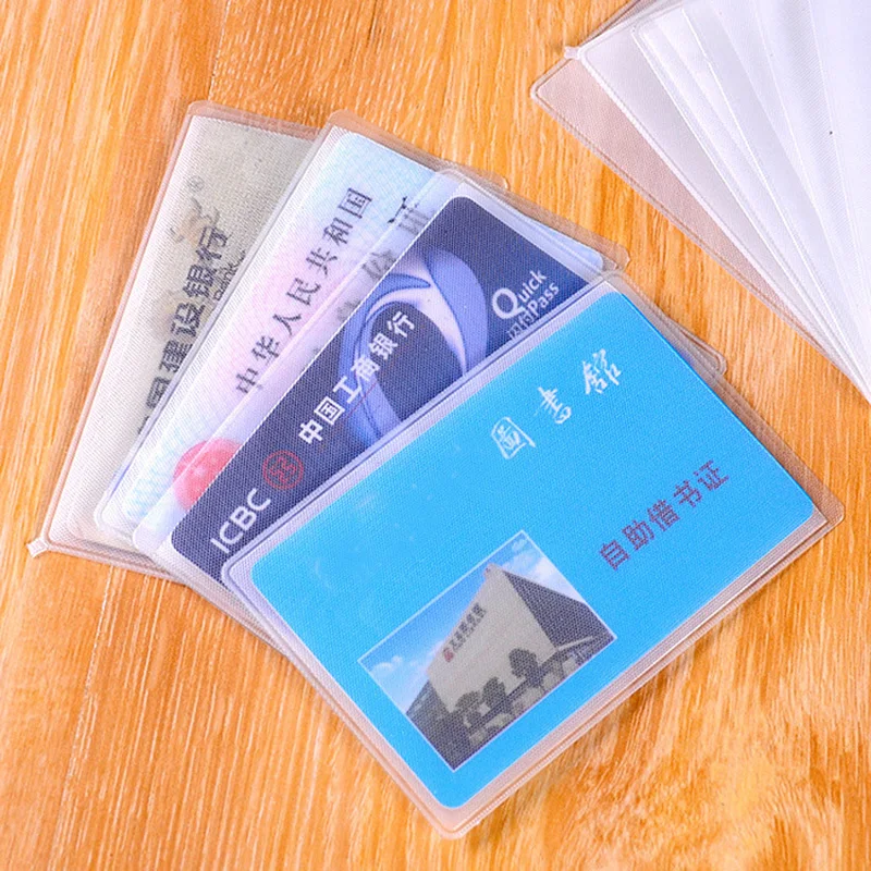 10pcs Transparent ID Bank Credit Card Protective Cover Case Dustproof Scratch Resistant Paper Money Wallet Buisness Card Holder